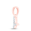 10kt Rose Gold Womens Round Diamond Y Initial Letter Pendant .03 Cttw