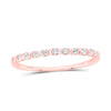 10kt Rose Gold Womens Round Diamond Stackable Band Ring 1/6 Cttw