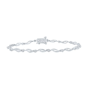 10kt White Gold Womens Round Diamond Fashion Bracelet 1/4 Cttw