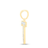 10kt Yellow Gold Womens Round Diamond Initial T Letter Pendant 1/20 Cttw