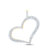 10kt Yellow Gold Womens Round Diamond Outline Heart Pendant 1/3 Cttw