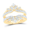 14kt Yellow Gold Womens Round Diamond Wrap Enhancer Wedding Band 3/4 Cttw