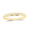 14kt Yellow Gold Womens Round Diamond Wedding Single Row Band 1/10 Cttw
