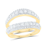 14kt Yellow Gold Womens Round Diamond Wrap Enhancer Wedding Band 1-1/4 Cttw