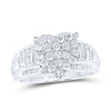 Sterling Silver Round Diamond Heart Bridal Wedding Engagement Ring 1 Cttw