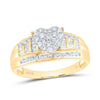 10kt Yellow Gold Round Diamond Heart Bridal Wedding Engagement Ring 1 Cttw
