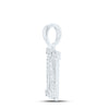 10kt White Gold Womens Round Diamond Initial N Letter Pendant 1/10 Cttw