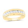 10kt Yellow Gold Mens Round Diamond Wedding Single Row Band Ring 1/2 Cttw