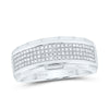 Sterling Silver Mens Round Diamond Band Ring 1/3 Cttw