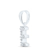 10kt White Gold Womens Round Diamond E Initial Letter Pendant 1/20 Cttw