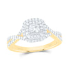 14kt Yellow Gold Princess Diamond Halo Bridal Wedding Engagement Ring 3/4 Cttw