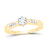 Yellow-tone Sterling Silver Round Diamond Solitaire Bridal Wedding Engagement Ring