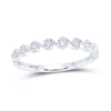 10kt White Gold Womens Round Diamond Stackable Band Ring 1/6 Cttw