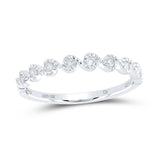 10kt White Gold Womens Round Diamond Stackable Band Ring 1/6 Cttw