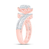 10kt Rose Gold Round Diamond Square Bridal Wedding Engagement Ring 1-1/4 Cttw