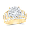 10kt Yellow Gold Round Diamond Cluster Bridal Wedding Engagement Ring 2 Cttw