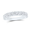 14kt White Gold Womens Round Diamond Single Row Band Ring 2 Cttw