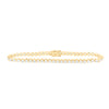 14kt Yellow Gold Womens Round Diamond Classic Tennis Bracelet 3 Cttw