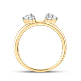 14kt Yellow Gold Womens Round Diamond Wrap Enhancer Wedding Band 1/2 Cttw