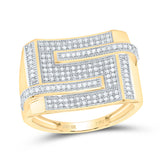 10kt Yellow Gold Mens Round Diamond Band Ring 1/2 Cttw