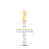 14kt Yellow Gold Womens Round Diamond Cross Pendant 1/10 Cttw