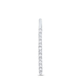 14kt White Gold Womens Round Diamond Bar Pendant 1/10 Cttw