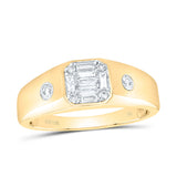 10kt Yellow Gold Mens Baguette Diamond Band Ring 3/8 Cttw