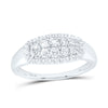 10kt White Gold Mens Round Diamond Fluted Band Ring 1/2 Cttw