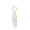 10kt Yellow Gold Mens Round Diamond Circle Cluster Charm Pendant 2-3/4 Cttw