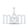 10kt White Gold Womens Round Diamond Foot Mom Pendant 1/5 Cttw