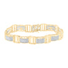 10kt Yellow Gold Mens Round Diamond Link Bracelet 2 Cttw