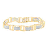 10kt Yellow Gold Mens Round Diamond Link Bracelet 2 Cttw