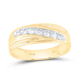 10kt Yellow Gold Mens Round Diamond Wedding Band Ring 1/4 Cttw