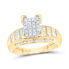 10kt Yellow Gold Round Diamond Cluster Bridal Wedding Engagement Ring 1/2 Cttw