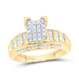 10kt Yellow Gold Round Diamond Cluster Bridal Wedding Engagement Ring 1/2 Cttw