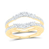 14kt Yellow Gold Womens Round Diamond Wedding Wrap Ring Guard Enhancer 3/4 Cttw