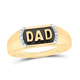 10kt Yellow Gold Mens Round Diamond DAD Band Ring .02 Cttw