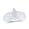 Sterling Silver Round Diamond Oval Cluster Bridal Wedding Engagement Ring 1/2 Cttw