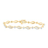 10kt Yellow Gold Womens Round Diamond Cluster Link Bracelet 1/2 Cttw