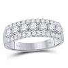 14kt White Gold Womens Round Diamond Classic Anniversary Band Ring 1 Cttw