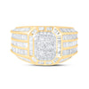 10kt Yellow Gold Mens Baguette Diamond Octagon Cluster Ring 4-3/4 Cttw