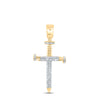 10kt Yellow Gold Mens Round Diamond Nail Cross Charm Pendant 3/8 Cttw