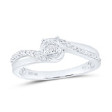 10kt White Gold Round Diamond Solitaire Bridal Wedding Engagement Ring 1/8 Cttw