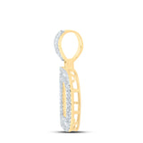 10kt Yellow Gold Mens Baguette Diamond D Initial Letter Pendant 1/2 Cttw