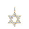 10kt Yellow Gold Mens Round Diamond Magen Star of David Charm Pendant 1/2 Cttw