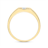 10kt Yellow Gold Mens Round Diamond Solitaire Band Ring 1/2 Cttw