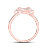 10kt Rose Gold Womens Round Diamond Bypass Teardrop Ring 3/8 Cttw