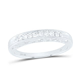 10kt White Gold Womens Round Diamond I Love You Band Ring 1/5 Cttw