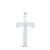 10kt White Gold Womens Round Diamond Initial T Letter Pendant 1/20 Cttw