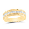 10kt Yellow Gold Mens Round Diamond Wedding Single Row Band Ring 1/2 Cttw
